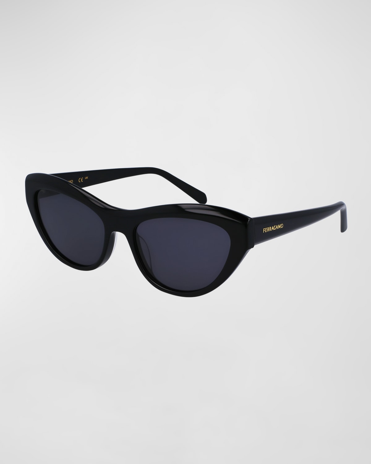 Ferragamo, Sunglasses, Female, Black, ONE SIZE, Sf1103S Cat Eye Sunglasses