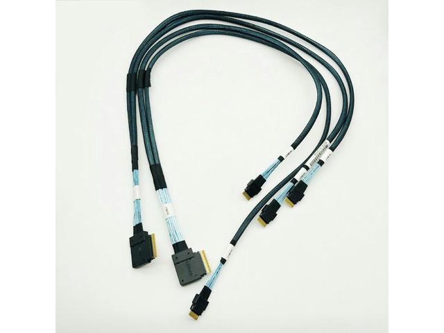 OIAGLH SAS Cable SFF-8654 to 4x SFF-8654 74Pin to 4x 38Pin 01KN140 for R590 Motherboard 12x3.5 HDD Backplane Cord NVME SSD Cable