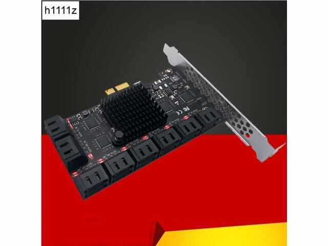 OIAGLH Chi a Mining Riser PCIE SATA PCI-E Adapter 16 Ports SATA Controller PCI Express X1 to SATA 3.0 6Gb Interface Rate Expansion Card