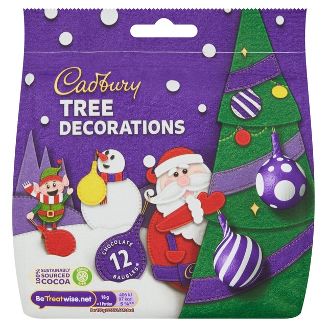 Cadbury 12 Chocolate Bauble Tree Decorations, 72g