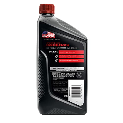 Valvoline High Mileage 150K with Maxlife Plus Technology Motor Oil SAE 5W-20 1 QT, Case of 6 thumbnail