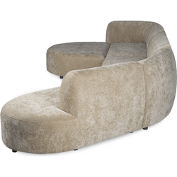 PTMD Lujo Sofa Cream 6051 Fiore Fabric Longchair Pouf thumbnail