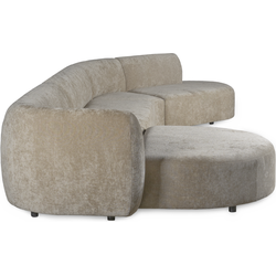PTMD Lujo Sofa Cream 6051 Fiore Fabric Longchair Pouf thumbnail