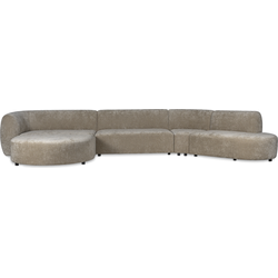 PTMD Lujo Sofa Cream 6051 Fiore Fabric Longchair Pouf thumbnail