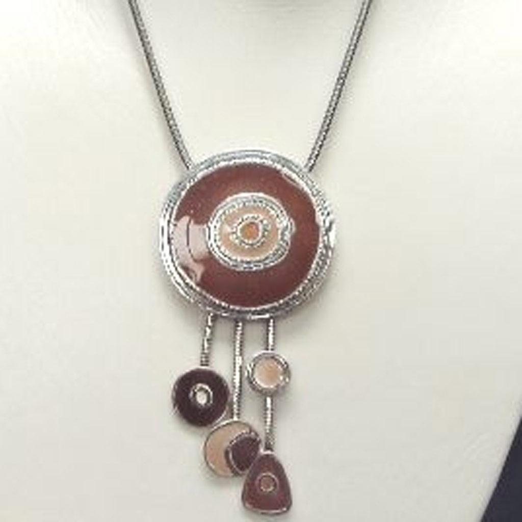 Les Trésors De Lily [C5330] - Designer Necklace 'Byzance' Brown