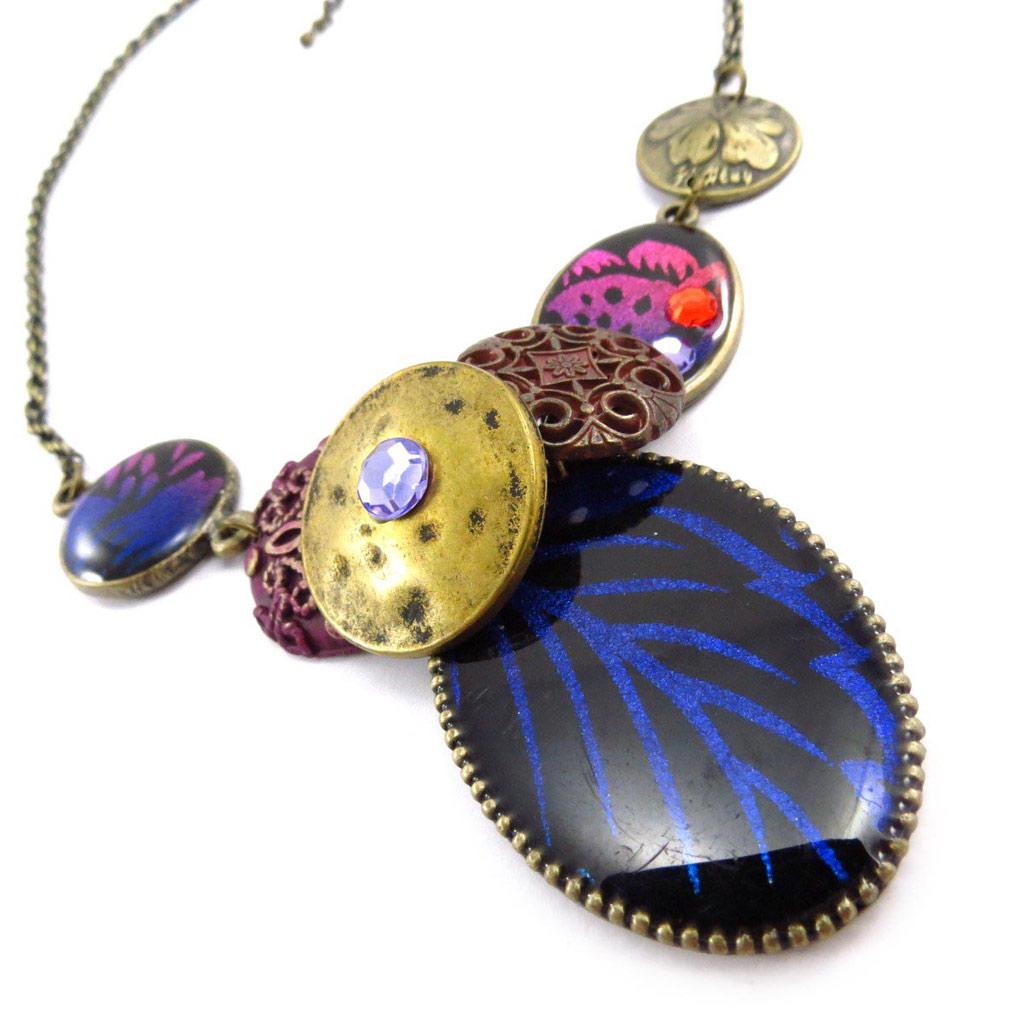 Les Trésors De Lily [J6974] - Multicolored Purple 'Altai' Designer Necklace
