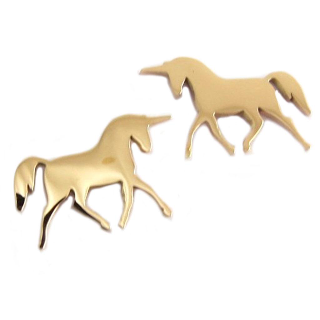 Les Trésors De Lily [P7751] - Boucles Créateur Acier 'Licorne My Unicorn' Doré Rosé (gold Pink)- 13x10 Mm