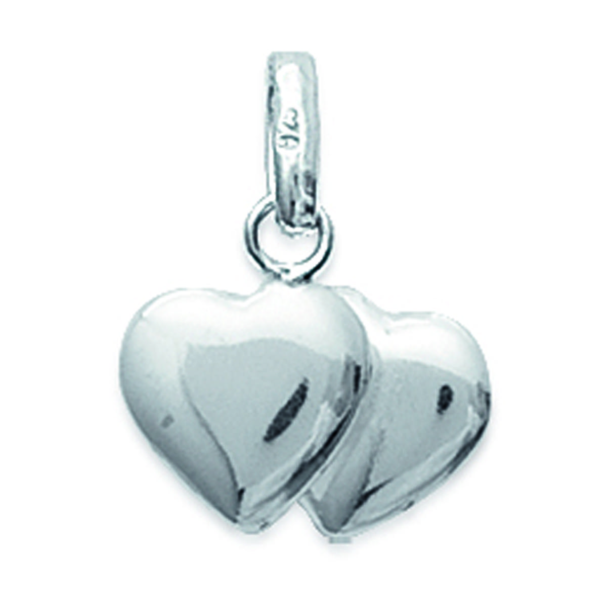 Les Trésors De Lily [D7287] - Pendentif Argent 'Coeurs Duo' Argenté - 8x15 Mm