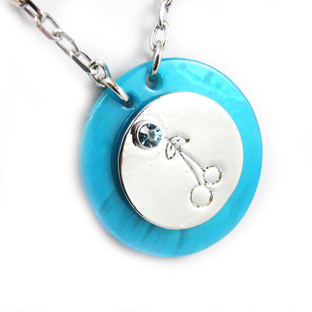NOA [G0489] - Collier Créateur 'Nacre En Folie' Turquoise