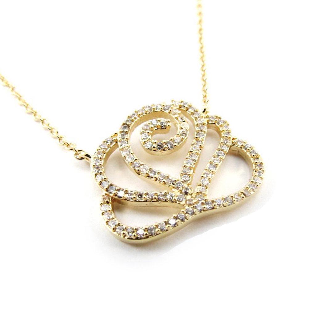 Les Trésors De Lily [J4081] - Collier Plaqué or 'Rosa Romantica' Blanc