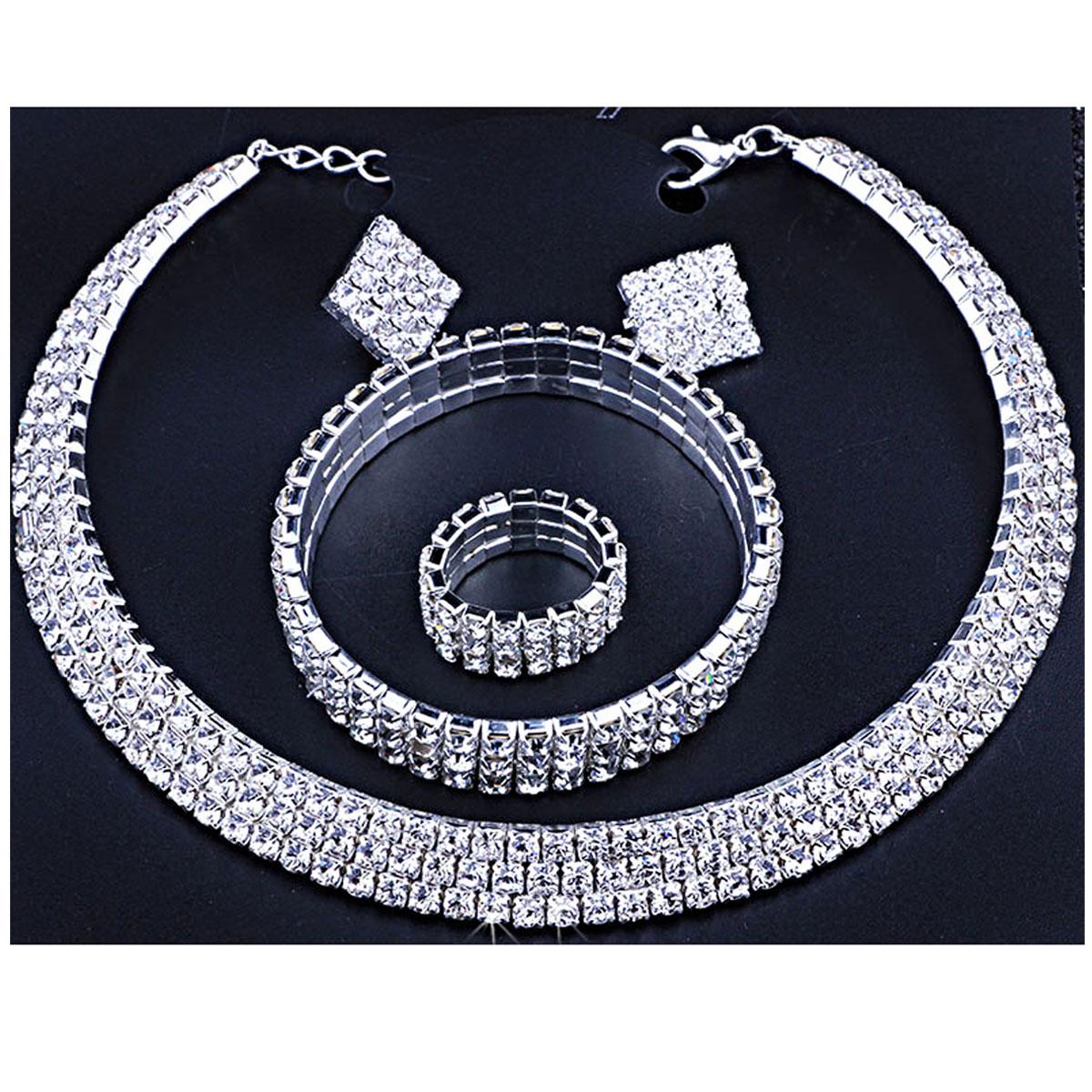 Les Trésors De Lily [R7287] - Parure Créateur 'Sissi' Blanc Argenté (diamonds) - 4 PièCES
