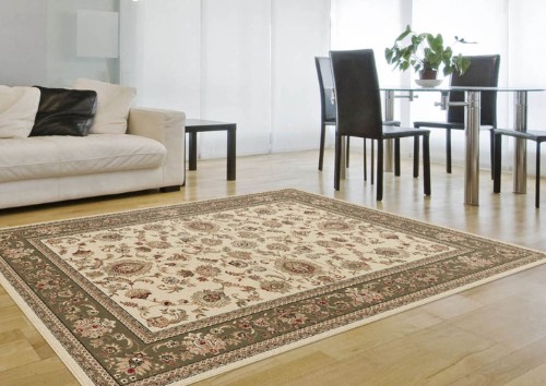 Potenza Brunelda Area Rug 4722 IVORY Traditional Beige Scrolls Border 6' 7' X 9' 6' Rectangle