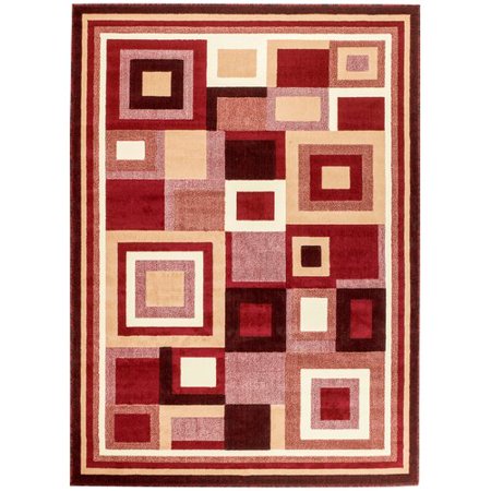 Luxe Weavers Collection 9332 Red 8x10 Contemporary Geometric Area Rug - Luxe Weavers 9332 Red 8x10