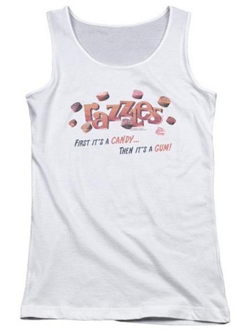 Trevco Dubble Bubble-a Gum and a Candy - Juniors Tank Top - White & 2X