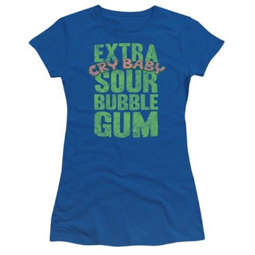 Trevco Dubble Bubble-Extra Sour - Short Sleeve Junior Sheer Tee - Royal, Small