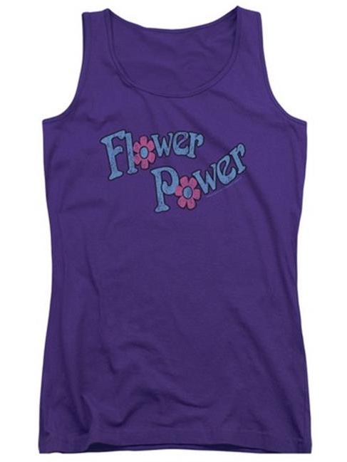 Trevco Dubble Bubble-Flower Power - Juniors Tank Top - Purple, 2X
