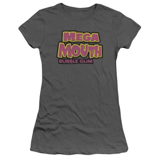 Trevco Dubble Bubble-Mega Mouth - Short Sleeve Junior Sheer Tee - Charcoal  Extra Large