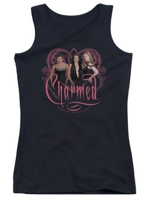 Trevco Charmed-Charmed Girls - Juniors Tank Top - Black, Medium