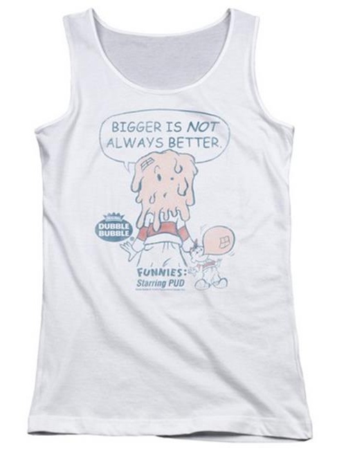 Trevco Dubble Bubble-Bigger - Juniors Tank Top - White & Large