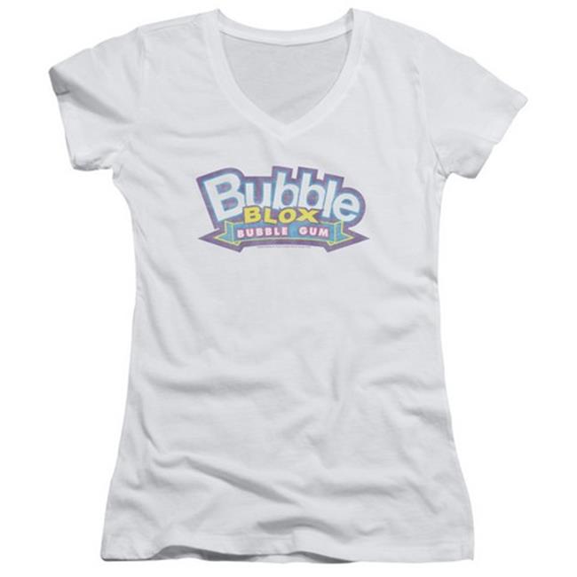 Trevco Dubble Bubble-Bubble Blox - Junior V-Neck Tee - White & Extra Large