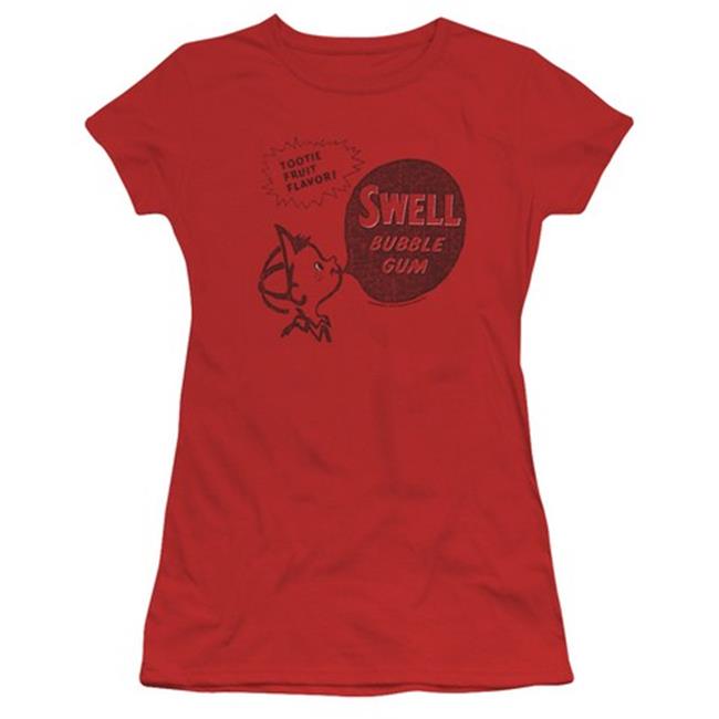Trevco Dubble Bubble-Swell Gum - Short Sleeve Junior Sheer Tee - Red  Medium