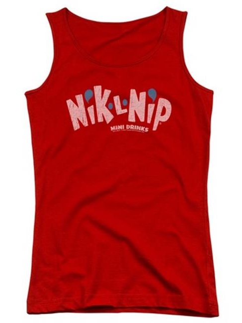 Trevco Dubble Bubble-Distressed Logo - Juniors Tank Top - Red, Small