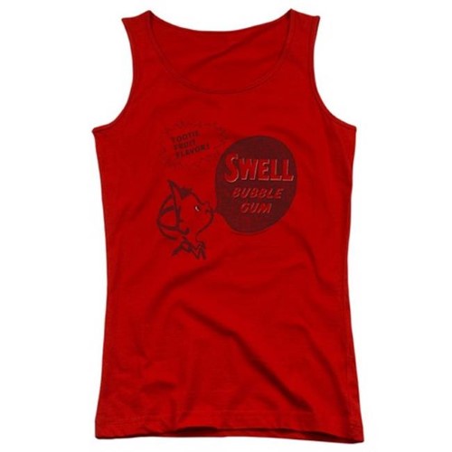 Trevco Dubble Bubble-Swell Gum - Juniors Tank Top - Red, Small
