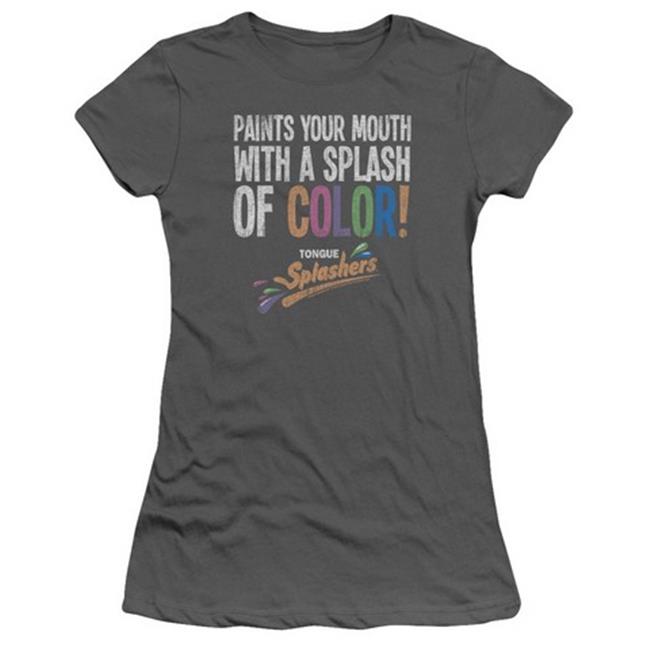 Trevco Dubble Bubble-Paints Your Mouth - Short Sleeve Junior Sheer Tee - Charcoal  2X