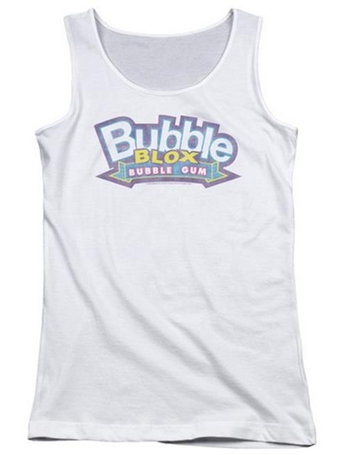 Trevco Dubble Bubble-Bubble Blox - Juniors Tank Top - White & Large