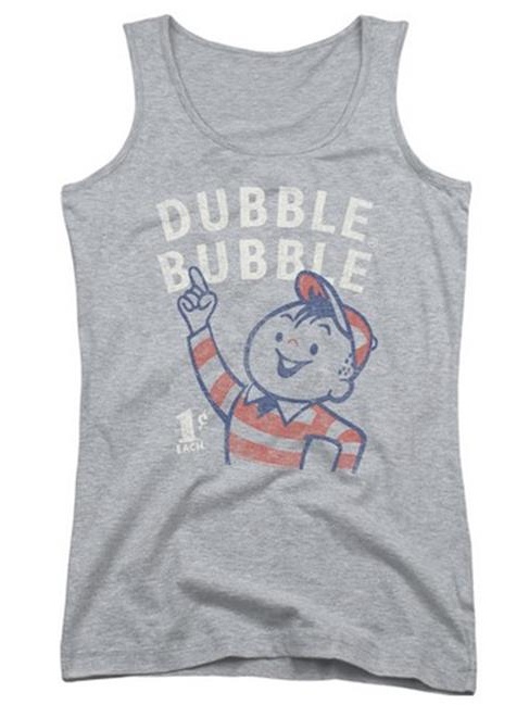 Trevco Dubble Bubble-Pointing - Juniors Tank Top - Athletic Heather & Small