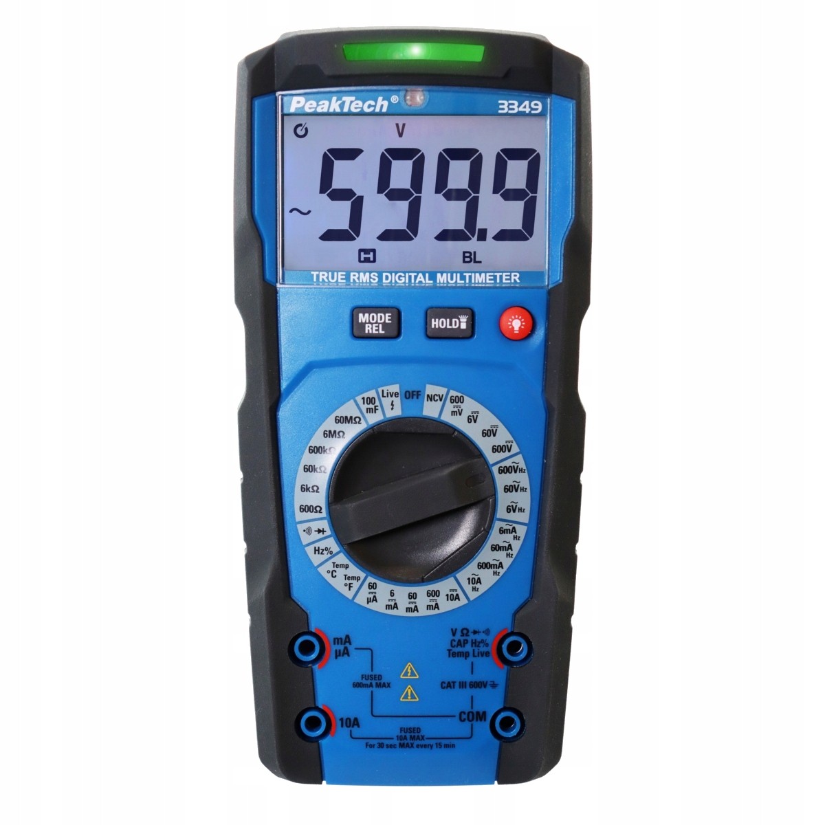 Peaktech P 3349 - Multimètre Numérique Trms 6.000 Points, Courant Et Tension Ac/dc, Résistance, Capacité Et Continuité, 600v 1