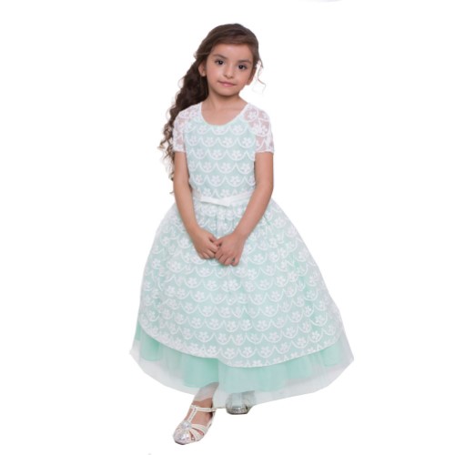 Petite Adele Big Girls Mint Ivory Lace Leah Junior Bridesmaid Dress 8-12