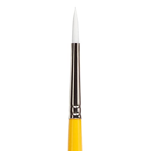 KINGART White Nylon 7950-1 Gold Grip Round Artist Brushes for Watercolor, Acrylic, Face Painting, Body Art, Fabric, Canvas, Wood & Glass thumbnail