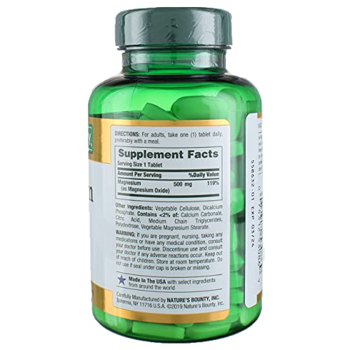 Nature's Bounty Magnesium 500 Mg, 200 Tablets (2 Pack) thumbnail