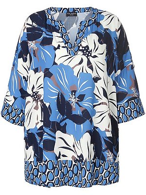 La Blouse Longue 100% Viscose  Via Appia Due Bleu thumbnail