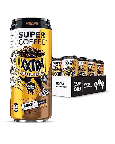 Super Coffee XXTRA, Iced Coffee (0g Added Sugar, 7g Protein, 130 Calories) [Mocha] 15 Fl Oz, 12 Pack | Iced Coffee, Protein Coffee, Coffee Drinks, Sma