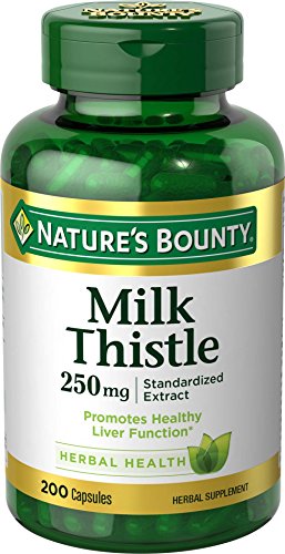 Nature's Bounty Milk Thistle Capsules for Liver Support, Herbal Supplement, 250 Mg per Serving, 200 Count