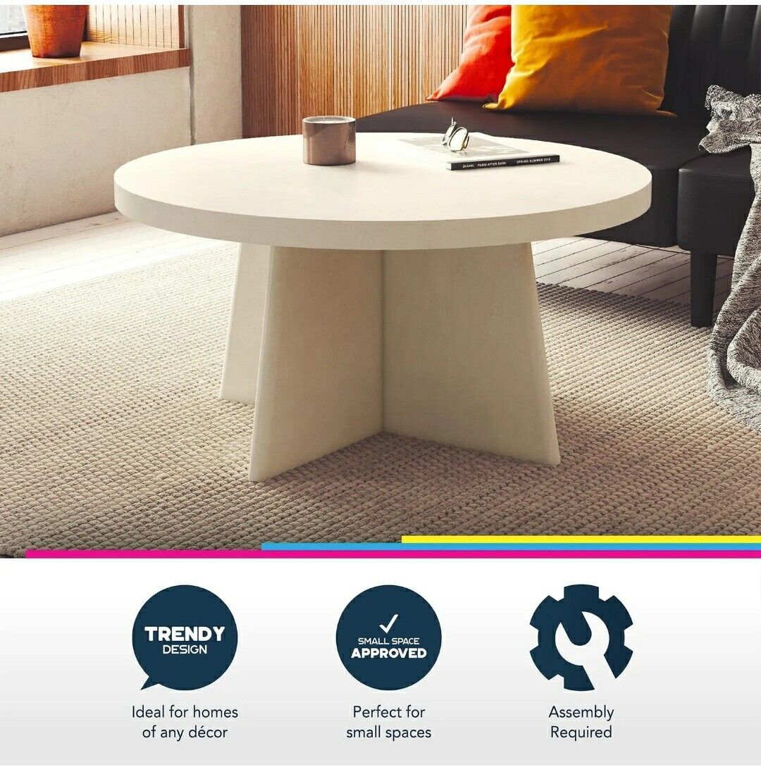 Liam Round Coffee Table  Plaster