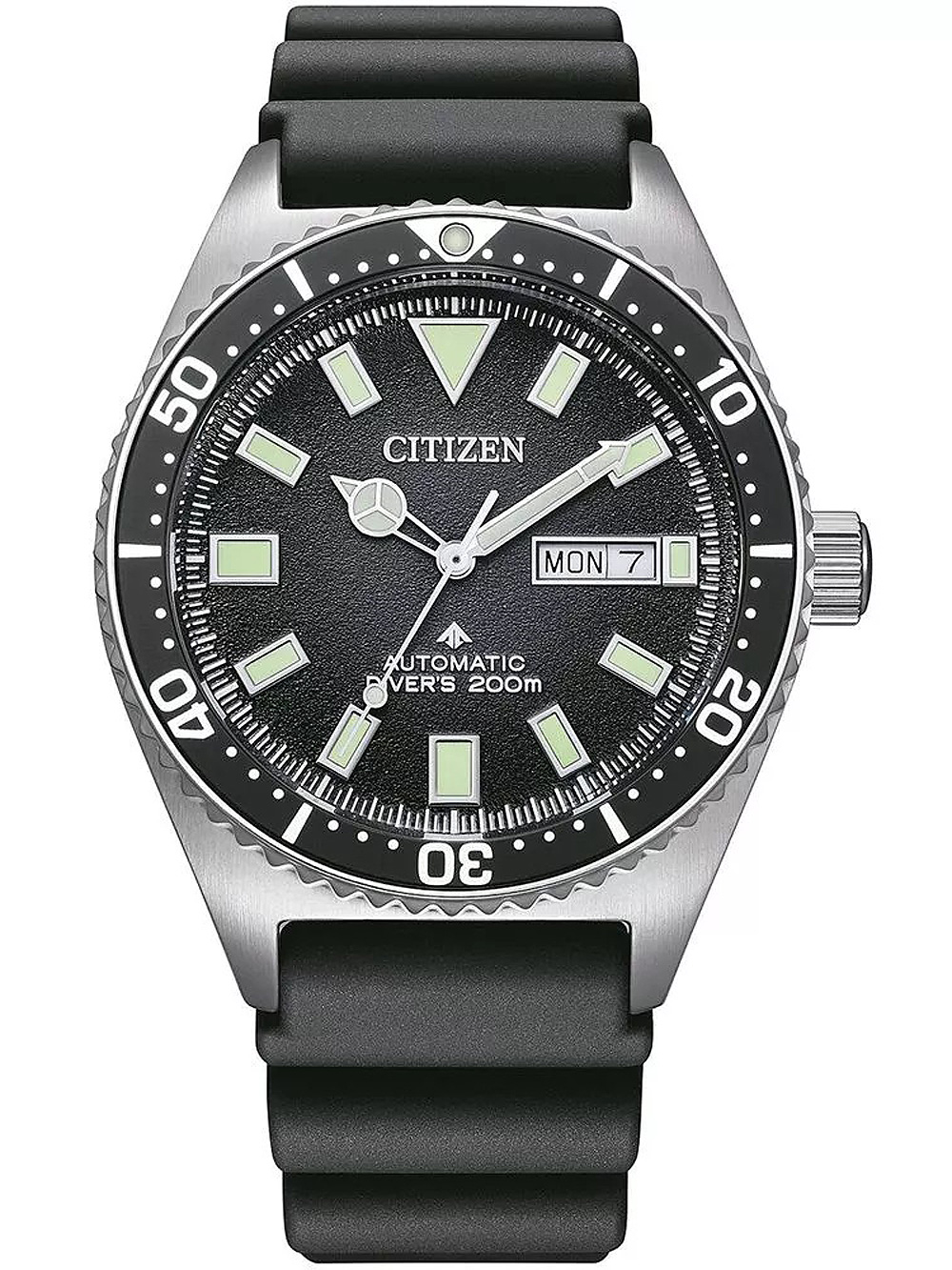 Citizen - Promaster Rubber Strap Dial Automatic Diver's NY0120-01E 200M Men's Watch - Black