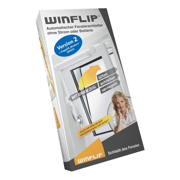 WINFLIP - Vollautomatischer Fensterschließer - Version 2 Schützt Vor Einbruch Und Kleinkinder Vor Dem Öffnen Des Fensterflügles