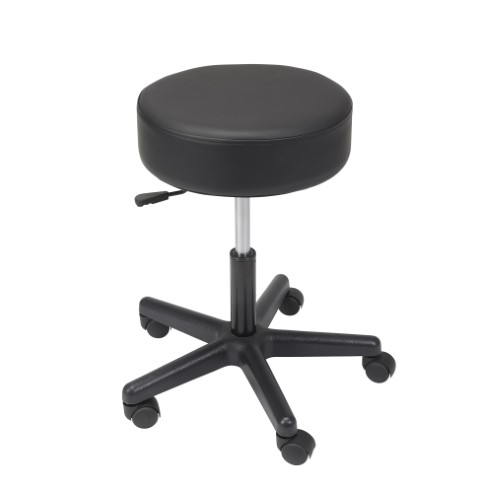 Drive Medical Padded Seat Revolving Pneumatic Adjustable Height Stool with Plastic Base - 1.0 Ea