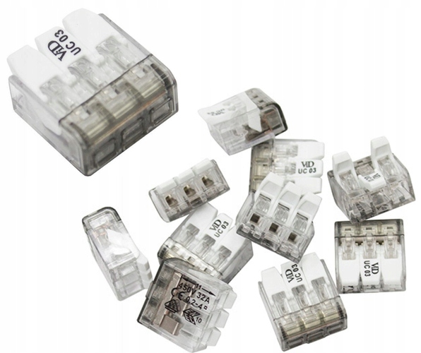 Szybkozłączka 3x0,2-4mm Złączka Klapka P053 10SZT