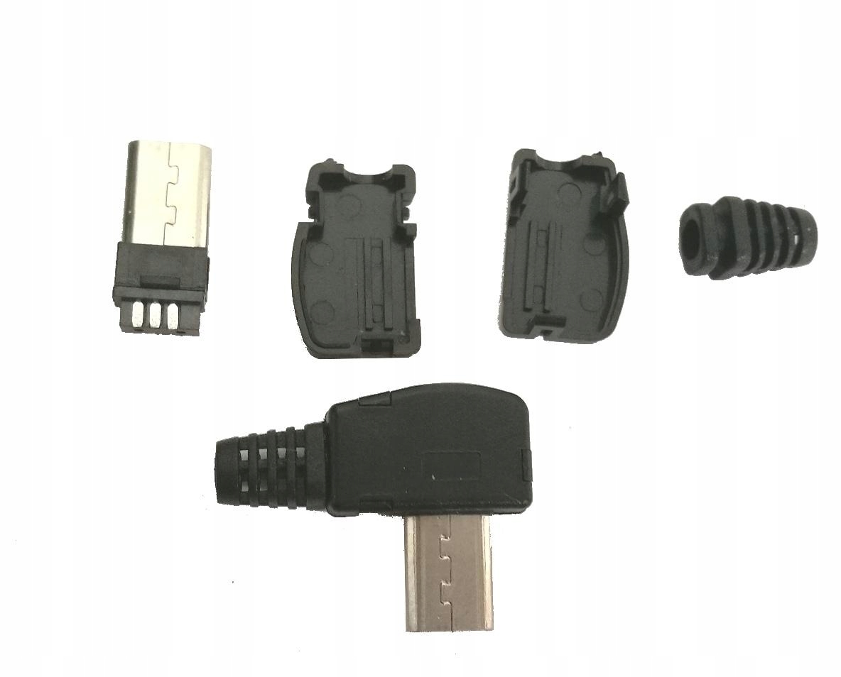 Wtyk Micro USB Typ B Kątowy Montowany Na Kabel