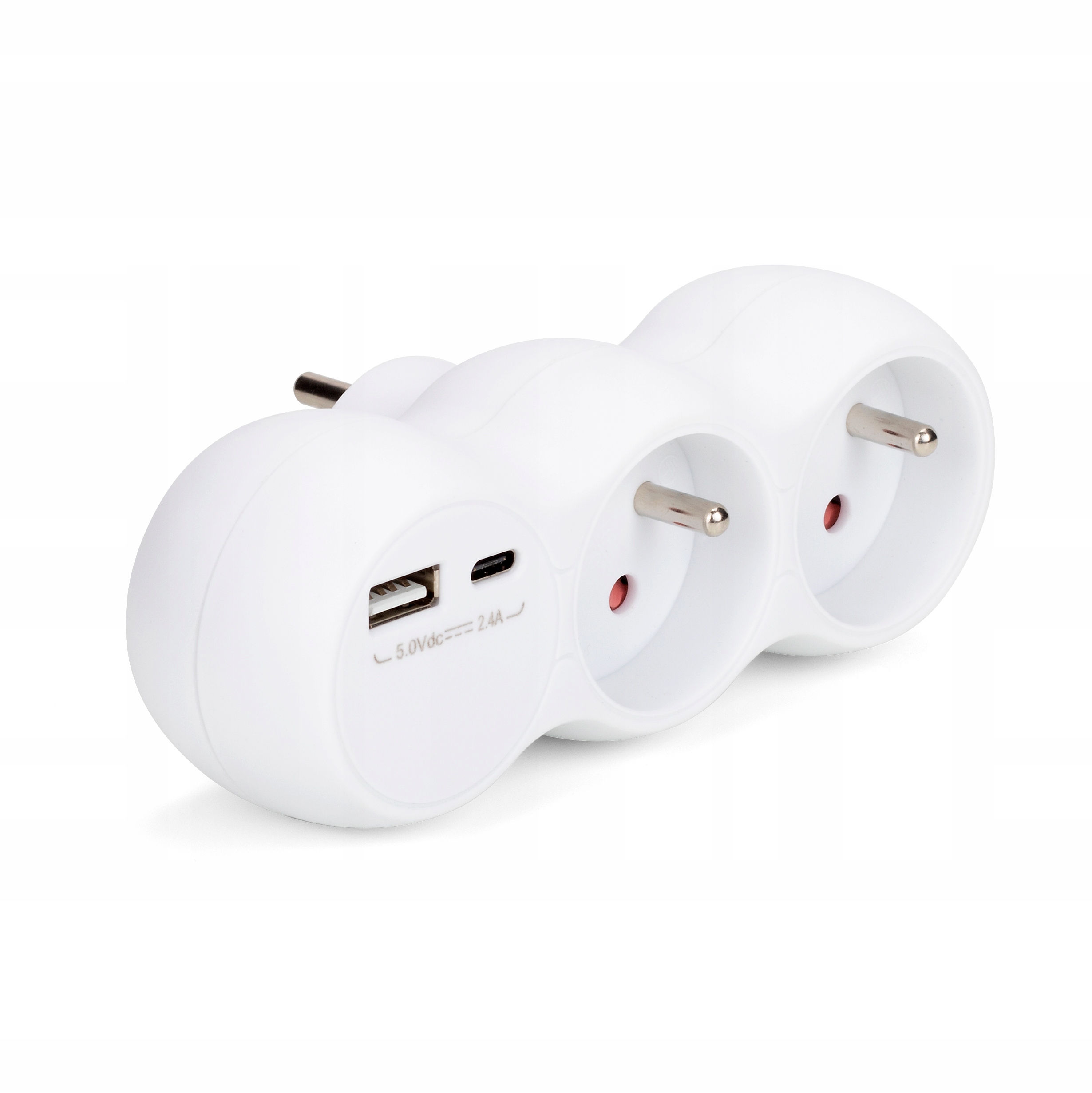 Rozgałęźnik Sieciowy Złodziejka 2 Gniazda 2xUSB
