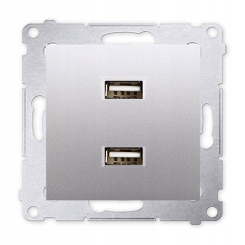 Simon 54 Gniazdo Ład.USB 2,1A Srebrna DC2USB.01/43