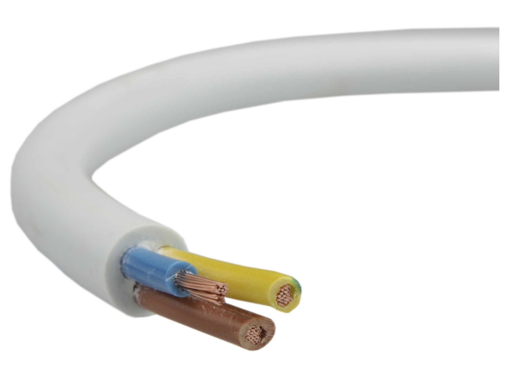 Przewód Kabel Prądowy Linka Omy 3X1 Biały