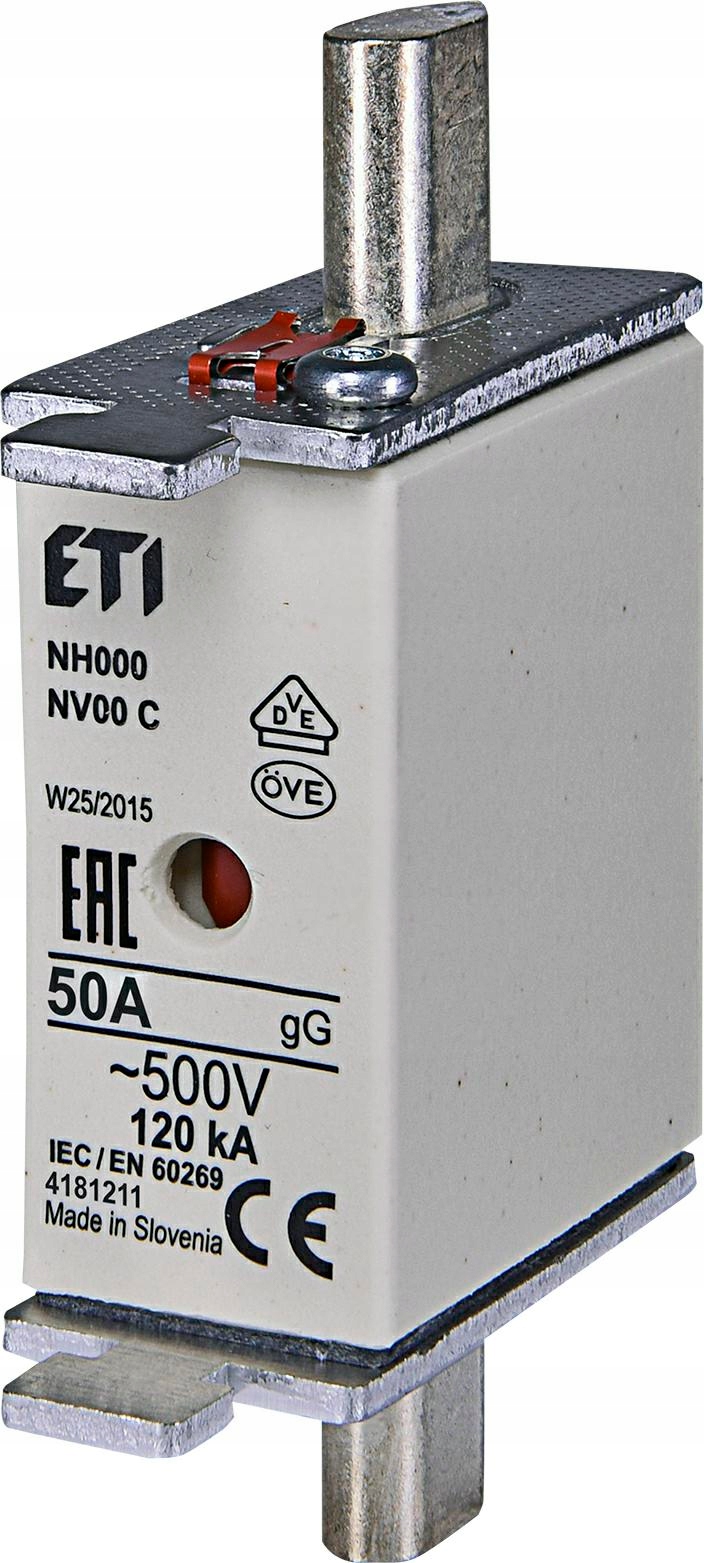 Wkładka Topikowa NH00C Eti 004181211 50A GG 500V