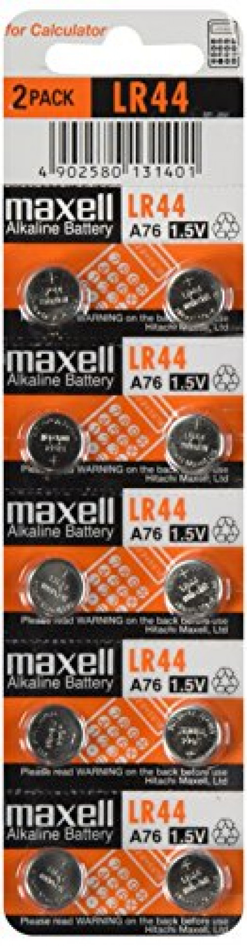 LR44 1.5V Alkaline Button Cell Gadget Toy Calculator General Use Battery - Pack of 10