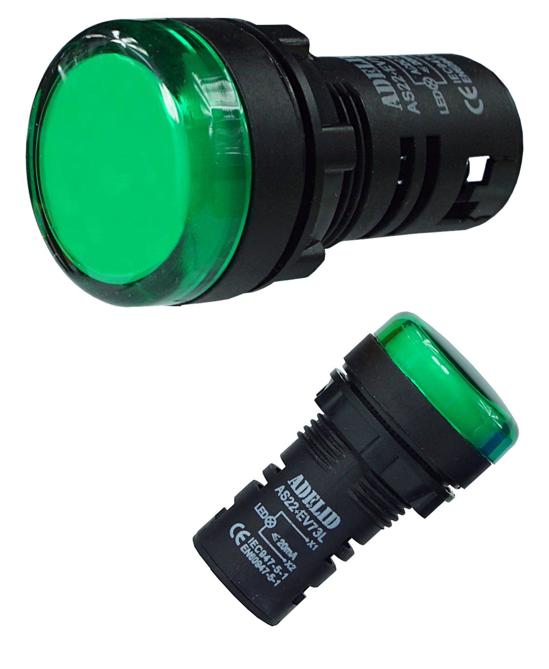 Lampka Kontrolka Sterownicza LED 24V 22 MM Zielona