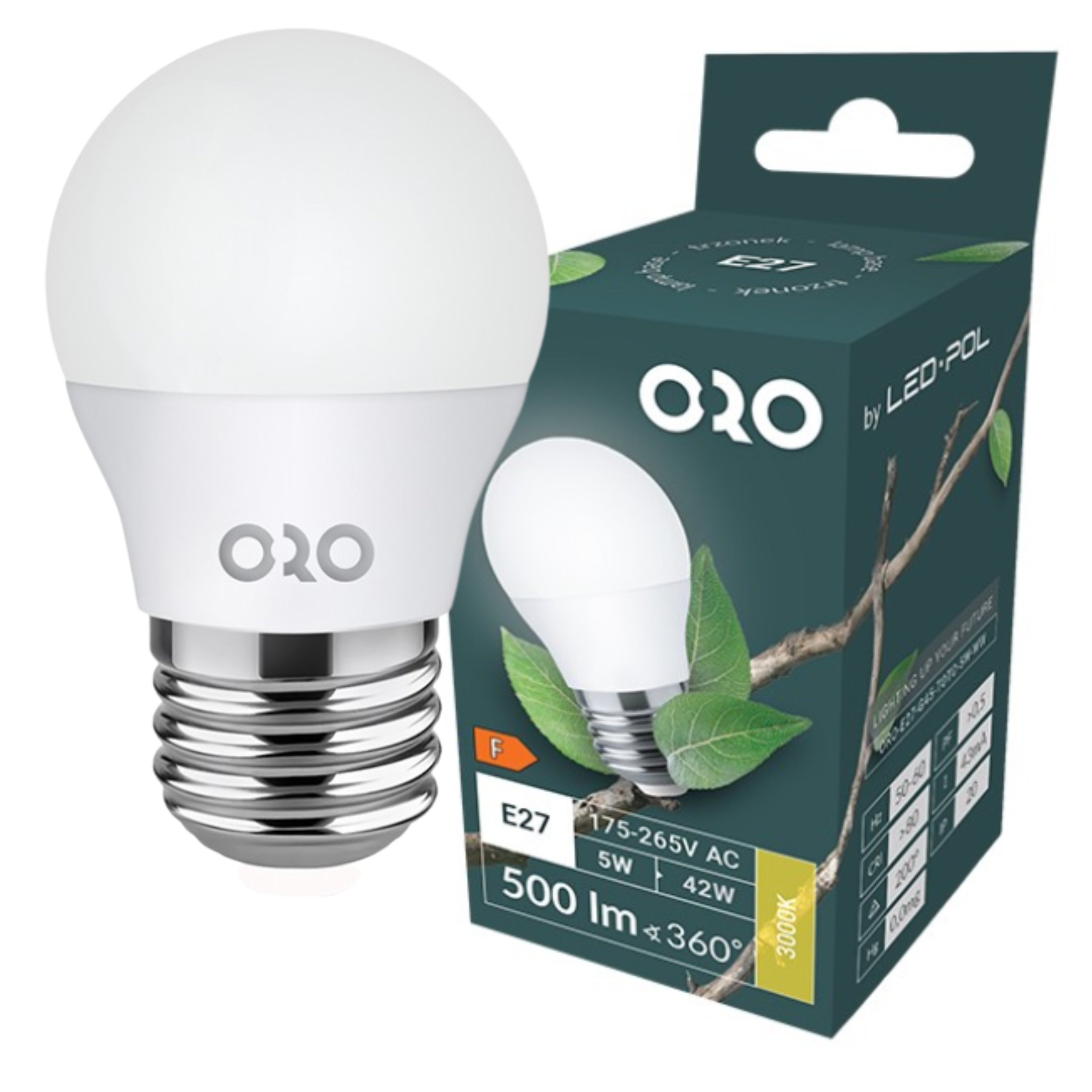 Żarówka LED E27 500LM 5W Ww Ciepłe Światło